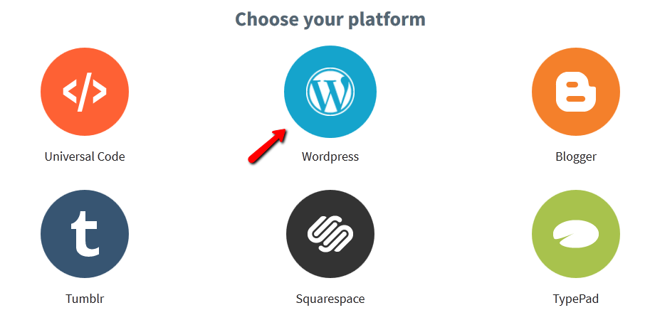 Selecting the WordPress platform
