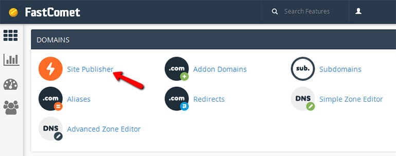 Find Site Publisher in FastComet cPanel 